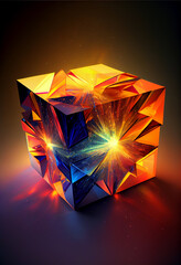 Aufkleber - Beautiful Abstract colourful background. Starburst dynamic cube.  