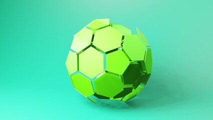 Techno sphere 3d geometric video animation background. Looping 3D motion graphics. Color backdrop with geometric element