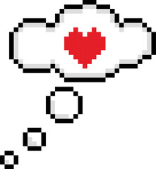 Wall Mural - speech bubble heart pixel art vector image