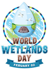 Wall Mural - World wetlands day on February icon