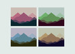 © mesym - mountains landscape background vector illustration set