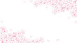 桜の線画のフレーム　ピンク色　白背景