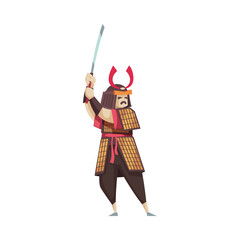 Sticker - Flat Samurai Illustration