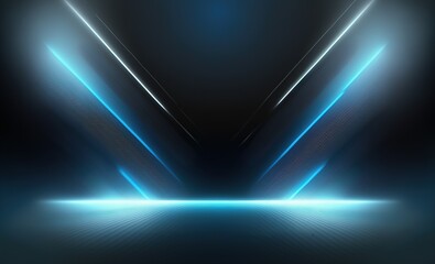 Wall Mural - Dark blue background with lines and neon light. generative ai