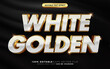 3d Luxury White Golden sparkle text style effect template editable text effect
