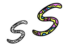  Hand-drawn Illustration Of The Letter S