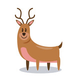 Fototapeta Dinusie - deer cartoon character vector illustration
