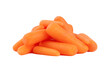 © Olexandra - Peeled baby carrots isolated on a transparent background.