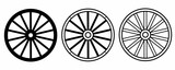 Fototapeta  - wagon wheel icon set isolated on white background