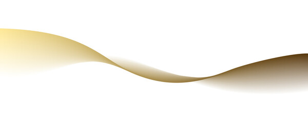 Wall Mural - Abstract 3D smooth curve wave gold gradient isolated on transparent background for design elements in concept luxury, modern, music, science, technology.