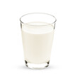 Glass of fresh milk isolated on white background.