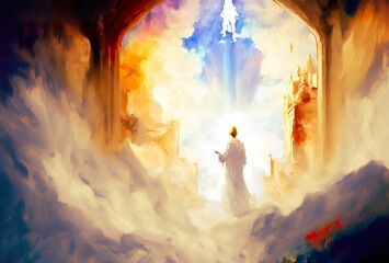  heaven god Church illustration landscape art pathway heaven artwork paradise sun light
jesus Divine nature background sky clouds faith religion dream christmas easter gerernative ai