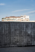 Wall Of Gray Bricks In An Urban Landscape