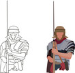Roman legionnaire with armor and javelin-
