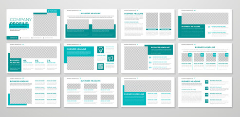 Wall Mural - multipurpose presentation template design with clean style and modern layout use for business annual