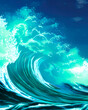 beautiful swirling ocean wave, generative ai