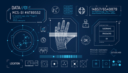 Wall Mural - set of infographic elements about computer security.