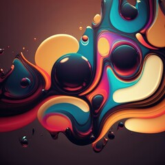 Wall Mural - Colorful Abstract fluid background