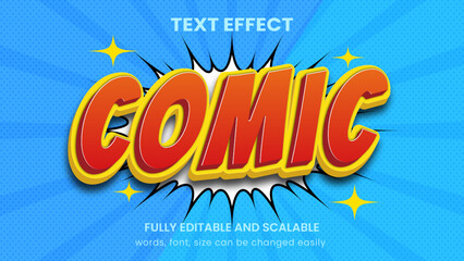 Comic Cartoon Hero 3D graphic style editable text effect