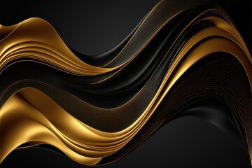 Poster - Gold Abstract Wave fluid background