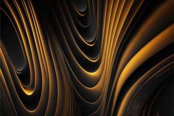 Wall Mural - Black and Gold Liquid Wave Abstract Background