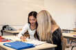 © Johnér - Teenage girls taking notes in classroom