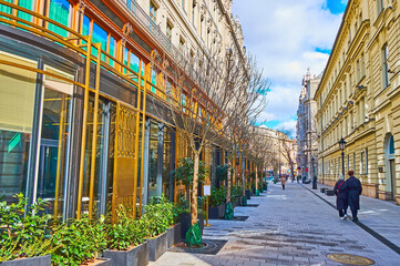 Sticker - Walk down the Duna Street in Downtown of Budapest, Hungary