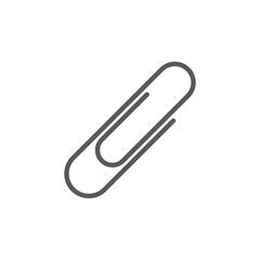 Poster - Paper clip line icon. Minimalist icon isolated on white background. Paper clip simple silhouette.