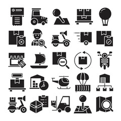 Wall Mural - delivery and logistics icons set