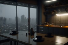 A Gritty Blade Runner Style Apartment Presentation Image Futuristic Photorealistic Unreal Engine Cinematic Lighting High Contrast Concept Art Depth Of Field In Front Backlight Jkl 