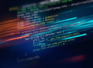 Wall Mural - programming code abstract technology background of software developer and computer script 3d illustr