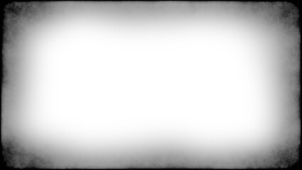grunge empty film background frame with vignette border. dirty distressed black and white vintage 8k
