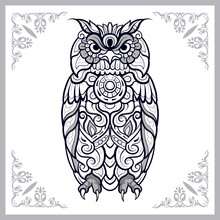 Owl Bird Mandala Arts Isolated On White Background