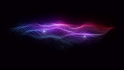 Wall Mural - Colorful Waving Mesh Fx Background Loop/ 4k animation of an abstract colorful fractal background with mesh surface and particle lines waving and seamless looping