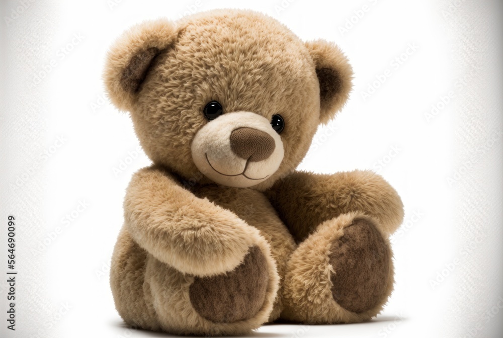 Cute teddy bear isolated on white background Stock Illustration | Adobe ...