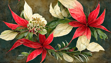 christmas floral frame
