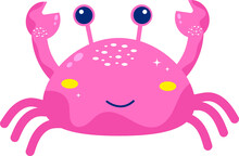 Pink Kawaii Crab