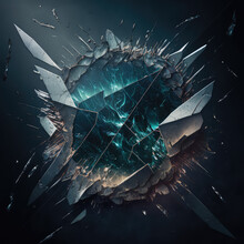 Explore The Striking Visual Of Broken Glass On An Album Cover With Our 8K Digital Asset. Featuring Sharp Edges And Jagged Pieces Of Shattered Glass, This Texture Adds A Edgy And Unique Touch To Any De