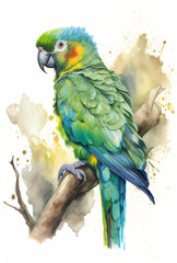 Naklejka na meble Perroquet en aquarelle, IA générative