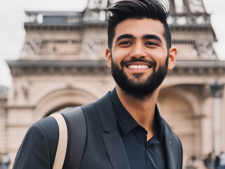 Wall Mural - Young multicultural multiracial businessman in official suit dressed. Shirt and jacket. Generative AI