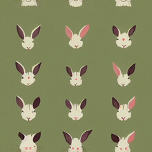 Seamless Background With Rabbits - Floya FYN085