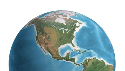 Canvas Print - high resolution satellite view of planet earth, focused on north and central america, mexico, usa, c