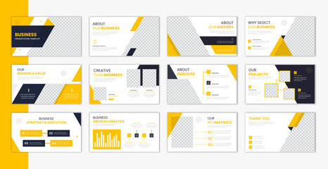 Wall Mural - Corporate template presentation design and page layout design, business presentation slideshow for brochure, company profile, website report, finance