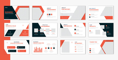 Wall Mural - Corporate template presentation design and page layout design, business presentation slideshow for brochure, company profile, website report, finance