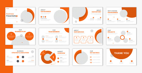 Wall Mural - Corporate template presentation design and page layout design, business presentation slideshow for brochure, company profile, website report, finance
