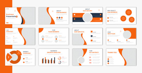 Wall Mural - Corporate template presentation design and page layout design, business presentation slideshow for brochure, company profile, website report, finance