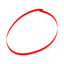 Red Circle Brush Stroke Marker Highlighter