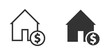House icon with dollar sign. Vector illustration.