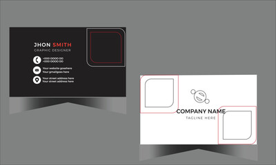 Wall Mural - Black and white business card.Clean visiting card design.