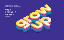 3D Isometric Font Stylish. Text Effect Colorful Extrude. Compose Alphabet Uppercase And Lowercase. Vector Illustration
